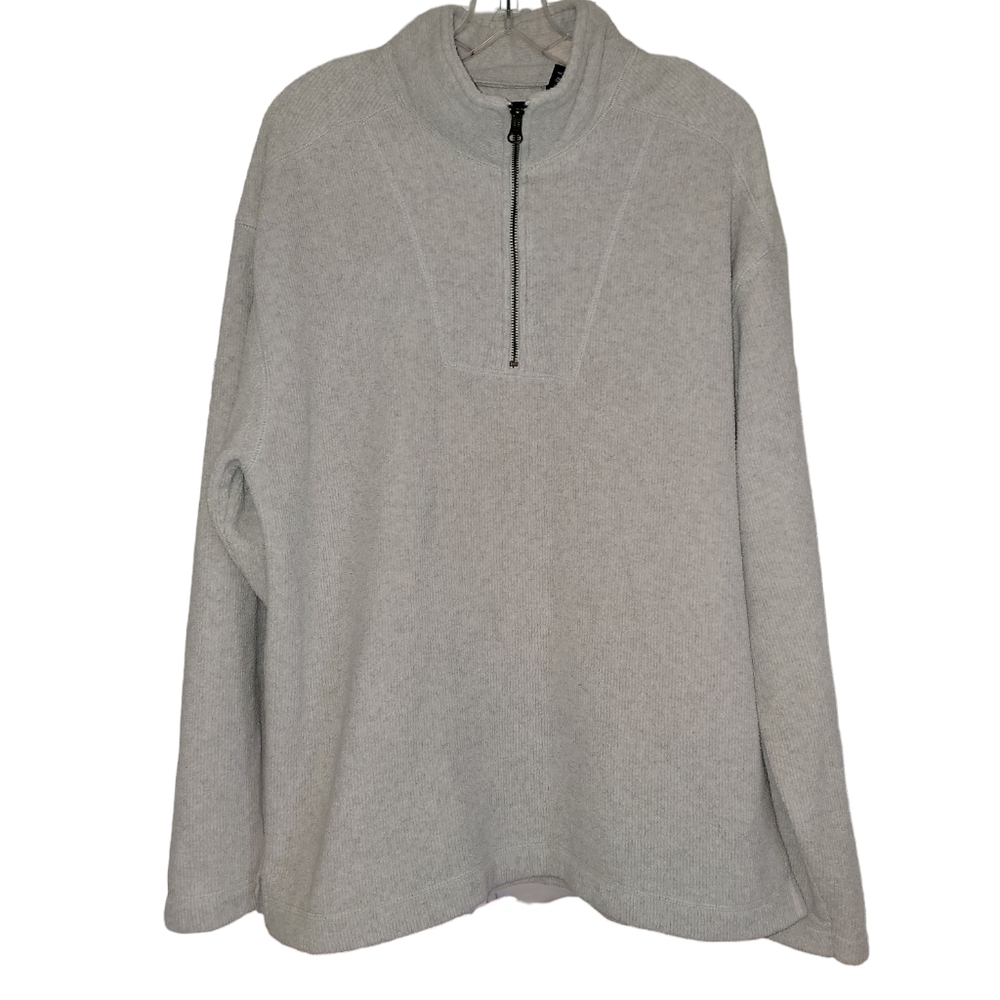 Gap size large pull over sweater jacket cream color 3/4 zip
